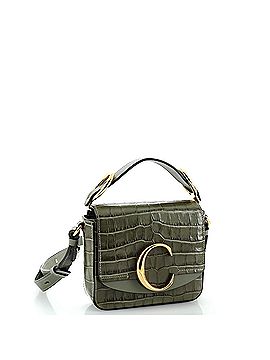 Chloé C Double Carry Bag Crocodile Embossed Leather Mini (view 2)