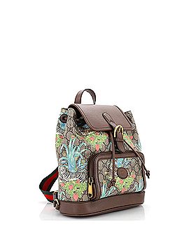 Gucci Tiger Interlocking G Patch Drawstring Flap Backpack Limited Edition GG Coated Canvas Small (view 2)