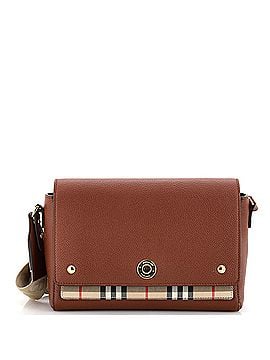 Burberry Note Crossbody Bag Leather with Vintage Check Canvas Medium (view 1)