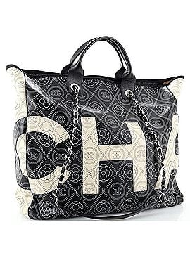 Chanel Logo Camellia Shopping Tote Printed Coated Canvas Medium (view 2)