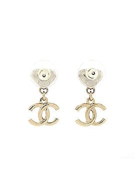 Chanel CC Drop Heart Earrings Metal with Crystal (view 2)