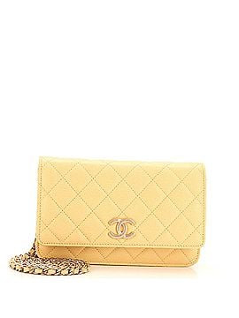 Chanel Textured CC Wallet on Chain Quilted Caviar (view 1)