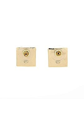 Chanel CC Square Stud Earrings Metal with Enamel (view 2)