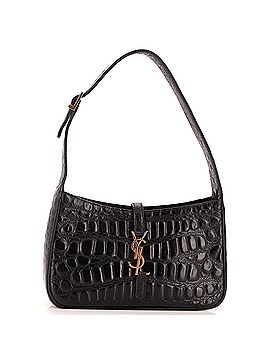 Saint Laurent Le 5 a 7 Hobo Crocodile Embossed Leather Small (view 1)