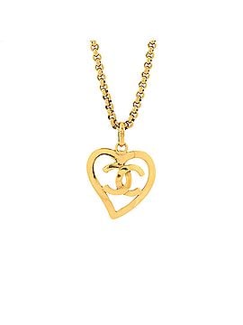 Chanel Vintage CC Heart Pendant Long Necklace Metal (view 1)