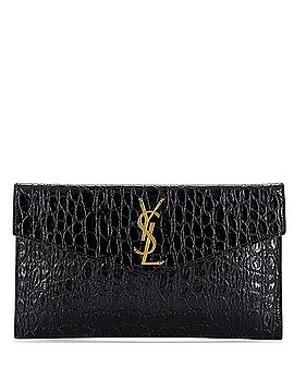 Saint Laurent Uptown Pouch Crocodile Embossed Leather (view 1)