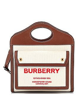 Burberry Logo Pocket Tote Canvas with Leather Mini (view 1)