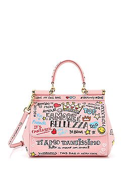 Dolce & Gabbana Miss Sicily Bag Printed Leather Small (view 1)