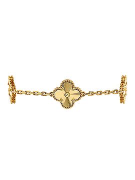 Van Cleef & Arpels Vintage Alhambra 5 Motifs Bracelet Guilloche 18K Yellow Gold (view 1)