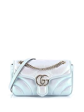 Gucci GG Marmont Flap Bag Chevron Iridescent Leather Small (view 1)
