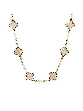Van Cleef & Arpels Vintage Alhambra 10 Motifs Necklace 18K Yellow Gold and Mother of Pearl (view 1)