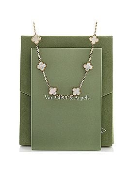 Van Cleef & Arpels Vintage Alhambra 10 Motifs Necklace 18K Yellow Gold and Mother of Pearl (view 2)