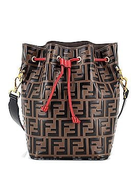 Fendi Mon Tresor Bucket Bag Zucca Embossed Leather Small (view 1)