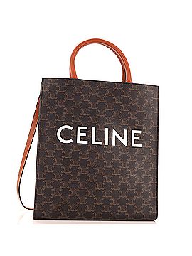 Céline Vertical Cabas Tote Triomphe Coated Canvas Small (view 1)
