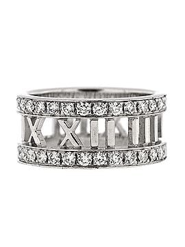 Tiffany & Co. Atlas Open Ring 18K White Gold and Diamonds 9mm (view 1)