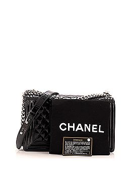Chanel Boy Flap Bag Quilted Plexiglass Patent New Medium (view 2)