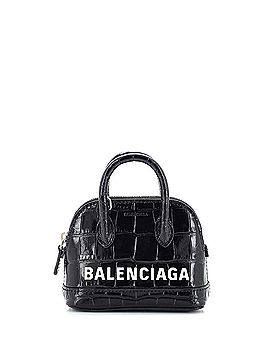 Balenciaga Logo Ville Bag Crocodile Embossed Leather Mini (view 1)