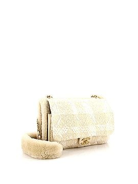 Chanel CC Muff Flap Bag Quilted Tweed and Lambskin with Shearling Jumbo (view 2)