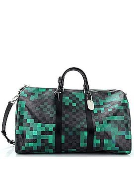 Louis Vuitton Keepall Bandouliere Bag Limited Edition Damier Graphite Pixel 50 (view 1)