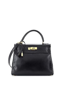 Hermès Kelly Handbag Black Box Calf with Gold Hardware 28 (view 1)