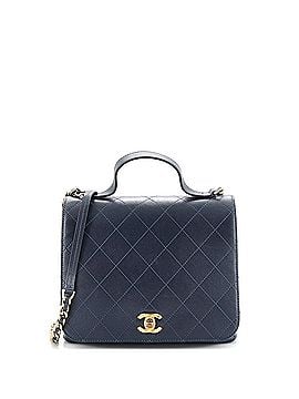 Chanel CC Double Pocket Top Handle Bag Stitched Calfskin Medium (view 1)
