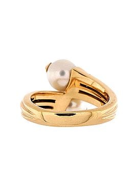 Bvlgari Bypass Ring 18K Yellow Gold with Diamonds and Pearls (view 2)