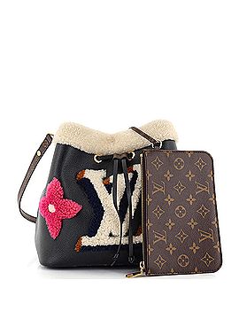Louis Vuitton NeoNoe Handbag Leather and Monogram Teddy Shearling MM (view 2)