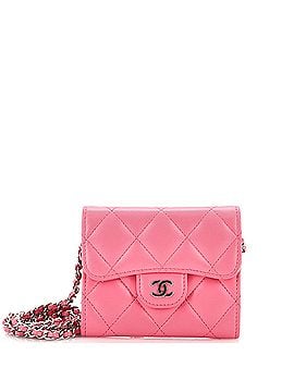 Chanel Classic Flap Card Holder on Chain Quilted Lambskin Mini (view 1)