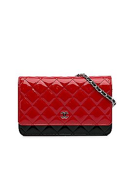 Chanel Bicolor CC Patent Wallet on Chain (view 1)