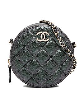 Chanel Quilted Iridescent Caviar Round Clutch With Chain (view 1)