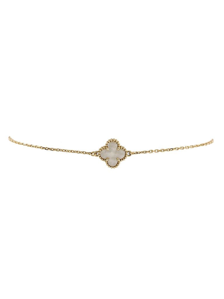 Van Cleef & Arpels 100% 18k Yellow Gold Yellow Sweet Alhambra Bracelet 18K Yellow Gold and Mother of Pearl One Size - photo 1