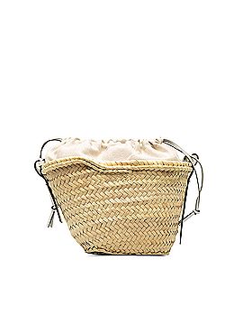 Loewe Raffia Anagram Basket Drawstring Bag (view 2)
