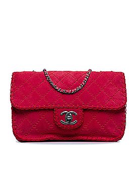 Chanel Medium Quilted Suede Stitched Single Flap (view 1)