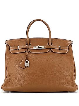 Hermès Birkin Handbag Brown Clemence with Palladium Hardware 40 (view 1)