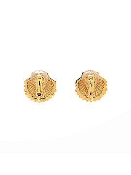 Chanel CC Shell Clip-On Earrings Metal with Mulitcolor Crystals (view 2)