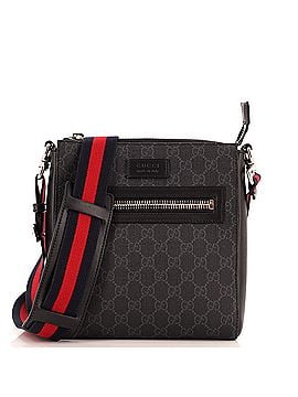 Gucci Web Strap Front Zip Messenger Bag GG Coated Canvas Small (view 1)
