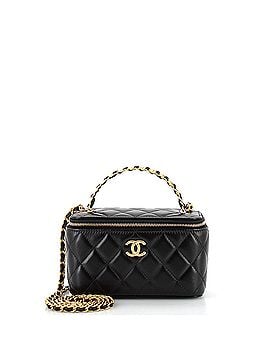 Chanel Pick Me Up Logo Handle Vanity Case with Chain Quilted Lambskin Small (view 1)