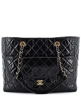 Chanel Front Pocket Shopping Tote Quilted Glazed Calfskin Large (view 1)