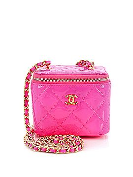 Chanel Pearl Crush Vanity Case with Chain Quilted Patent Mini (view 1)