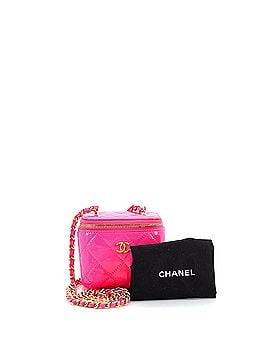 Chanel Pearl Crush Vanity Case with Chain Quilted Patent Mini (view 2)