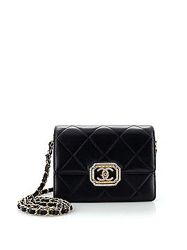 Chanel Crystal Geometric Frame CC Flap Bag Quilted Calfskin Mini (view 1)