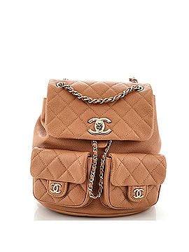 Chanel Duma Pockets Drawstring Backpack Quilted Caviar Small (view 1)