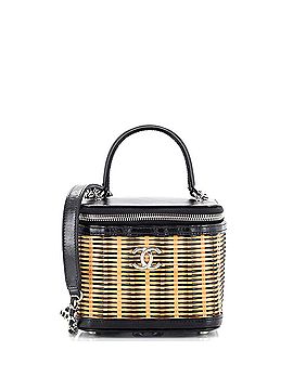 Chanel Take Away Vanity Case Rattan and Calfskin Small (view 1)