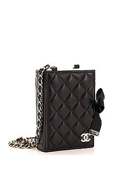 Chanel CC Book Card Holder with Chain Quilted Lambskin (view 2)