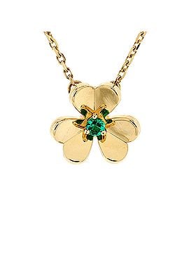 Van Cleef & Arpels Frivole Pendant Necklace 18K Yellow Gold and Emerald Mini (view 1)