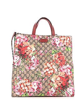 Gucci Convertible Soft Open Tote Blooms Print GG Coated Canvas Tall (view 1)