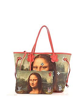 Louis Vuitton Neverfull NM Tote Limited Edition Jeff Koons Da Vinci Print Canvas MM (view 2)