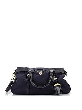 Prada Convertible Belted Satchel Tessuto with Leather Medium (view 1)