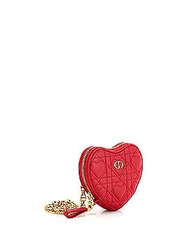 Christian Dior DiorAmour Caro Heart Pouch with Chain Cannage Quilt Calfskin (view 2)