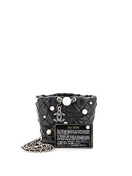 Chanel Drawstring Round Bucket Bag Pearl Embellished Quilted Lambskin Mini (view 2)